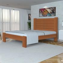 Cama King Size Casal Milano de Madeira Maciça Cedro Tauari Castanho
