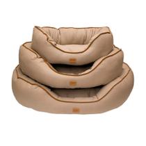 Cama Lisa Oval Sarja para Cães e Gatos Caqui - Tamanho M Cama Lisa Oval Sarja para Cães e Gatos Caqui - Tamanho M