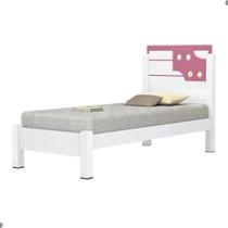 Cama Luíza Solteiro Branco Rosa Cama Luíza Solteiro Branco Rosa