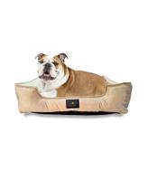 Cama Luxo para Cachorro e Gato Tamanho GG 85x70cm em Veludo Suede Macia BEGE Confortável Caminha Pet Lavável com Zíper e Fundo Impermeável Cochilo Pet