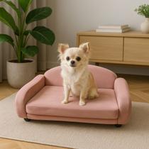 Cama Luxo Realeza Para Cachorro E Gato Pet Veludo Rosa Bz Decor