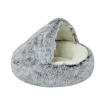 Cama Macia e Quente de Pelúcia para Cães e Gatos - Ninho Redondo para Dormir