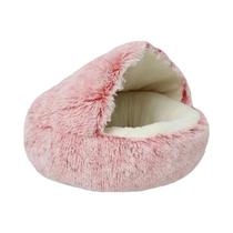 Cama Macia e Quente de Pelúcia para Cães e Gatos - Ninho Redondo para Dormir