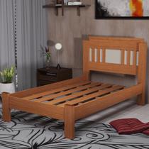 Cama Marina Solteiro 100% MDF Estrado Reforçado Pés 9x5,4cm Cor:Naturale/OffWhite