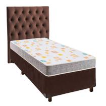 Cama + Marrom e Colchão D20 Solteiro - D20 Inducol
