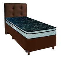 Cama + Marrom e Colchão D28 Solteiro - Conforto Paropas Cama + Marrom e Colchão D28 Solteiro - Conforto Paropas