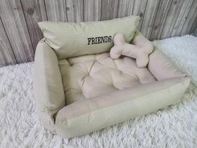Cama material sintético Bege Personalizada