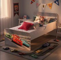 Cama MDF caminha para quarto crianças meninos decoração adesivada personagem