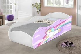 Cama MDF quarto Infantil Meninas com proteção lateral adesivada personagem