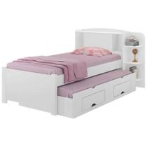 Cama Milenio Solteiro com Cama Auxiliar com 2 Gavetas Cor Branco Cama Milenio Solteiro com Cama Auxiliar com 2 Gavetas Cor Branco