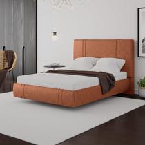 Cama Moderna Aspen Casal Box com Cabeceira Estofada Base Flutuante PU Telha Brilho G99 Gran Belo Cama Moderna Aspen Casal Box com Cabeceira Estofada Base Flutuante PU Telha Brilho G99 Gran Belo