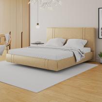 Cama Moderna Aspen King Box com Cabeceira Estofada Base Flutuante PU Bege G99 - Gran Belo Cama Moderna Aspen King Box com Cabeceira Estofada Base Flutuante PU Bege G99 - Gran Belo