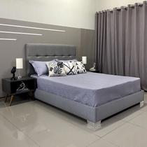 Cama Moderna Luxo Com Cabeceira Berlim Linho RBL