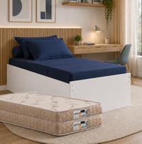 Cama Modular Solteiro E Casal Com Auxiliar Móvel Mdf Uv Com Colchão D33 Cama Modular Solteiro E Casal Com Auxiliar Móvel Mdf Uv Com Colchão D33