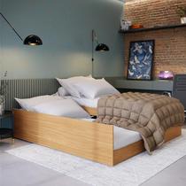 Cama Modular Solteiro E Casal Com Auxiliar Móvel Mdf Uv Com Colchão D33