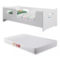 Cama Montessori Encanto Juvenil Branca E Colchão 150x70