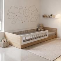 Cama Montessori Infantil Solteiro com Grades em Pinus Cama Montessori Infantil Solteiro com Grades em Pinus