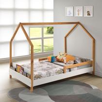 Cama Montessori Moana 140x95x205 Cm Branco/Amêndoa Cama Montessori Moana 140x95x205 Cm Branco/Amêndoa