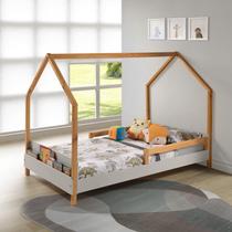Cama Montessori Moana 140x95x205 Cm Cinza/Amêndoa Cama Montessori Moana 140x95x205 Cm Cinza/Amêndoa