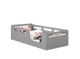 Cama Montessori Solteiro Cinza + Colchão