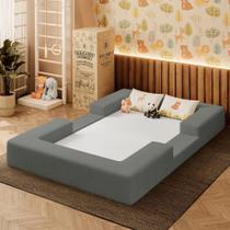 Cama Montessoriana Berço Infantil 100% Espuma Balaqui Decor Cinza Claro Cama Montessoriana Berço Infantil 100% Espuma Balaqui Decor Cinza Claro