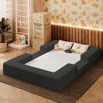 Cama Montessoriana Berço Infantil 100% Espuma Balaqui Decor Grafite Cama Montessoriana Berço Infantil 100% Espuma Balaqui Decor Grafite