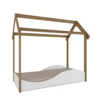 Cama Montessoriana Branca/Carvalho Baby Home - Peroba