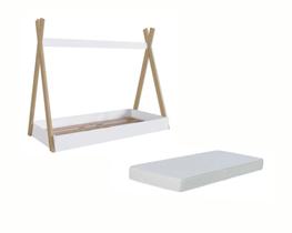 Cama Montessoriana Cabana Madeira Resistente Quarto Infantil com Colchão