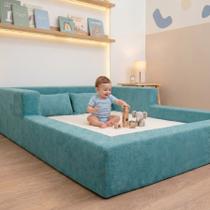 Cama Montessoriana Casal Aconchego 100 Espuma Verde Água Keiko Cama Montessoriana Casal Aconchego 100 Espuma Verde Água Keiko