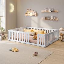 Cama Montessoriana Casal com Grade Giulia Casatema MadeiraOriginals Branco Cama Montessoriana Casal com Grade Giulia Casatema MadeiraOriginals Branco