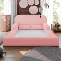 Cama Montessoriana Casal Encanto 100% Espuma Boucle Rosa