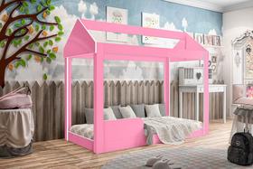 Cama montessoriana crystal baby rosa com colchão - J&A