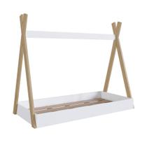 Cama Montessoriana Infantil Cabana com Colchão 188x78cm Linha Infanto Branco - Completa Móveis