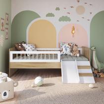 Cama Montessoriana Infantil com Escorrega e Escada Linha Affetto AFT010 - Completa Móveis