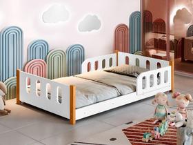 Cama Montessoriana Infantil com Grade Camila Branco - Divaloto