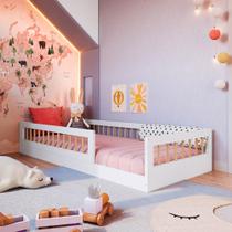 Cama Montessoriana Infantil Com Grades de Proteção 1,95 m - Completa Móveis QI