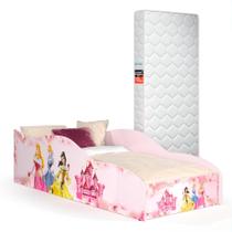 Cama Montessoriana Infantil em MDF Com Colchão E Proteção Lateral Para Quarto De Criança