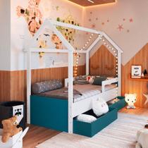Cama Montessoriana Infantil Estilo Casinha 2 Gavetões 201cm