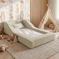 Cama Montessoriana Infantil Noah 100% Espuma com Colchão Bouclê Bege - Desk Design Cama Montessoriana Infantil Noah 100% Espuma com Colchão Bouclê Bege - Desk Design