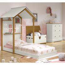 Cama Montessoriana Infantil Smile Yescasa Bege/Creme/Carvalho Cama Montessoriana Infantil Smile Yescasa Bege/Creme/Carvalho