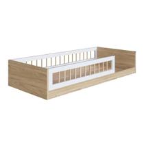 Cama Montessoriana Infantil Solteiro Affetto AFT015AVBC 188x78cm Aveiro Oak/Branco - Completa Móveis