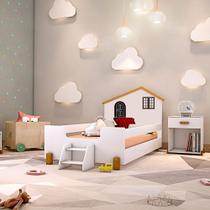 Cama Montessoriana Infantil Solteiro Belissima Preta - Branca e Mel
