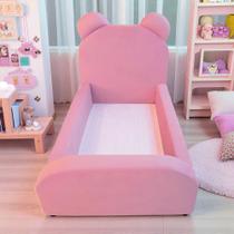 Cama Montessoriana Juvenil Soft Menina Segura e Confortável para Quarto Infantil com Grade - Rosa Cama Montessoriana Juvenil Soft Menina Segura e Confortável para Quarto Infantil com Grade - Rosa