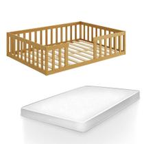 Cama Montessoriana Madeira Maciça Reforçada com Colchão Casal Cama Montessoriana Madeira Maciça Reforçada com Colchão Casal