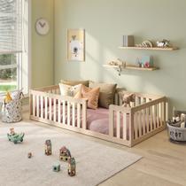 Cama Montessoriana Solteiro com Grade Giulia Casatema MadeiraOriginals Cama Montessoriana Solteiro com Grade Giulia Casatema MadeiraOriginals