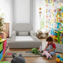 Cama Montessoriana Solteiro Encanto 100% Espuma Boucle Cinza