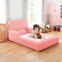 Cama Montessoriana Solteiro Encanto 100% Espuma Boucle Rosa