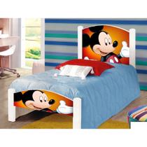 Cama Montessoriana Solteiro Infantil Mickey Adesivada com Colchão