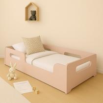 Cama Montessoriana Solteiro Infantil Princesa Menina Moderna - P/ Colchão 188x88cm - Rose