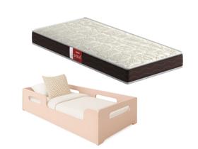 Cama Montessoriana Solteiro Infantil Princesa - P/ Crianças C/ Colchão D23 Pelmex -Rosa